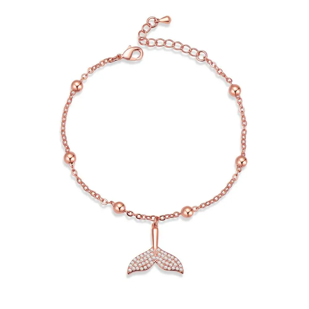 Новые браслеты русалки с рыбьим хвостом для женщин, дамские браслеты на удачу с бусинами, браслеты на цепочке, модные ювелирные изделия, бижутерия