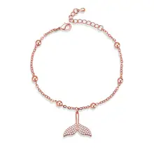 Новые браслеты русалки с рыбьим хвостом для женщин, дамские браслеты на удачу с бусинами, браслеты на цепочке, модные ювелирные изделия, бижутерия