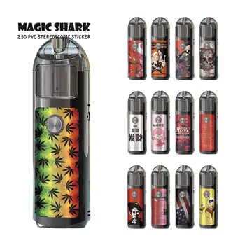 

Magic Shark 2019 New PVC Stereo USA Flag Skull Leaf On the Drop Skin Case Cover Full Film for Lostvape LYRA