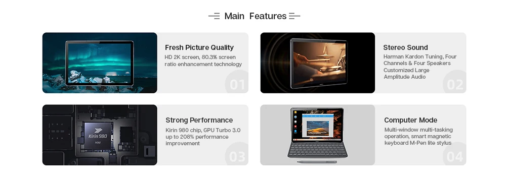 Huawei Mdiapad M6 Tablet Android 10.8 inch WIFI table PC  Kirin 980 Octa Core Android 9.0 Google play 7500mAh Fingerprint ID (1)