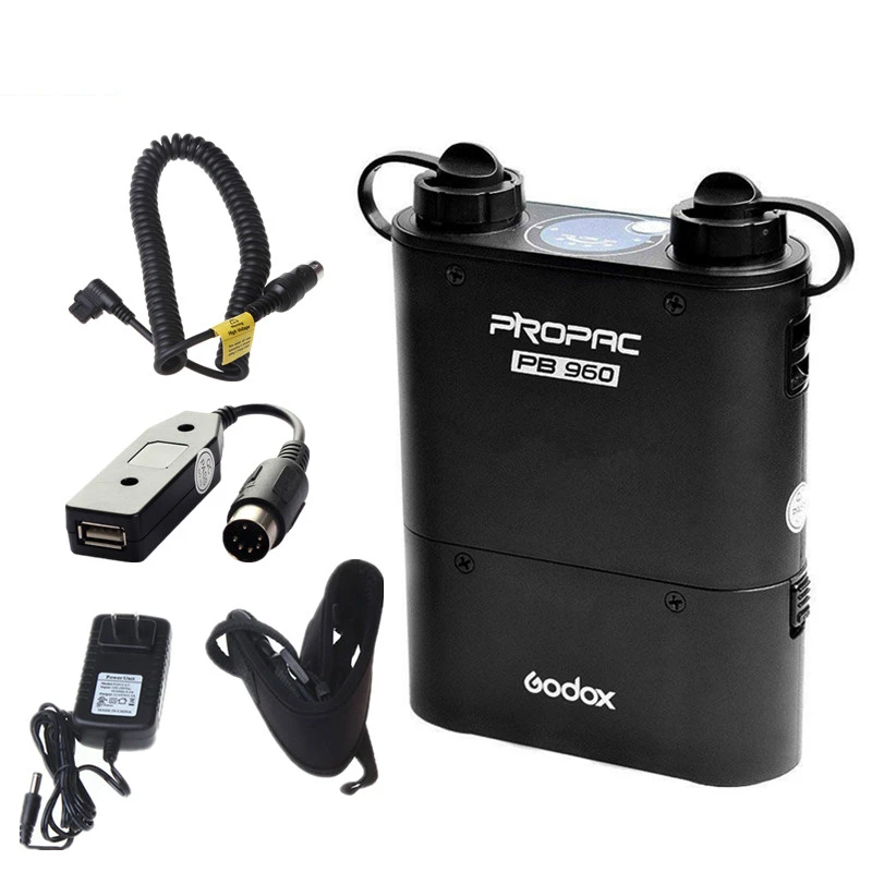 Godox черный PB960 двойной выход Speedlite упаковка батареек 4500 мАч для Canon Nikon sony Flash +