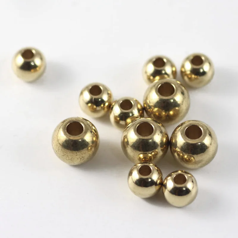 Round Light Gold Color 4mm 6mm 8mm 10mm 12mm Brass Metal Loose Spacer Beads for Jewelry Making DIY Findings 12mm light power supply symbol light metal button switch self locking button switch 3v5v12v24v waterproof