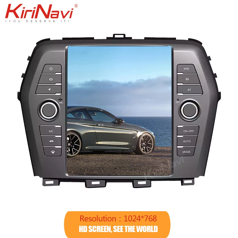 Автомагнитола KiriNavi в стиле Tesla с вертикальным экраном 10 4 дюйма Android 9 0 GPS