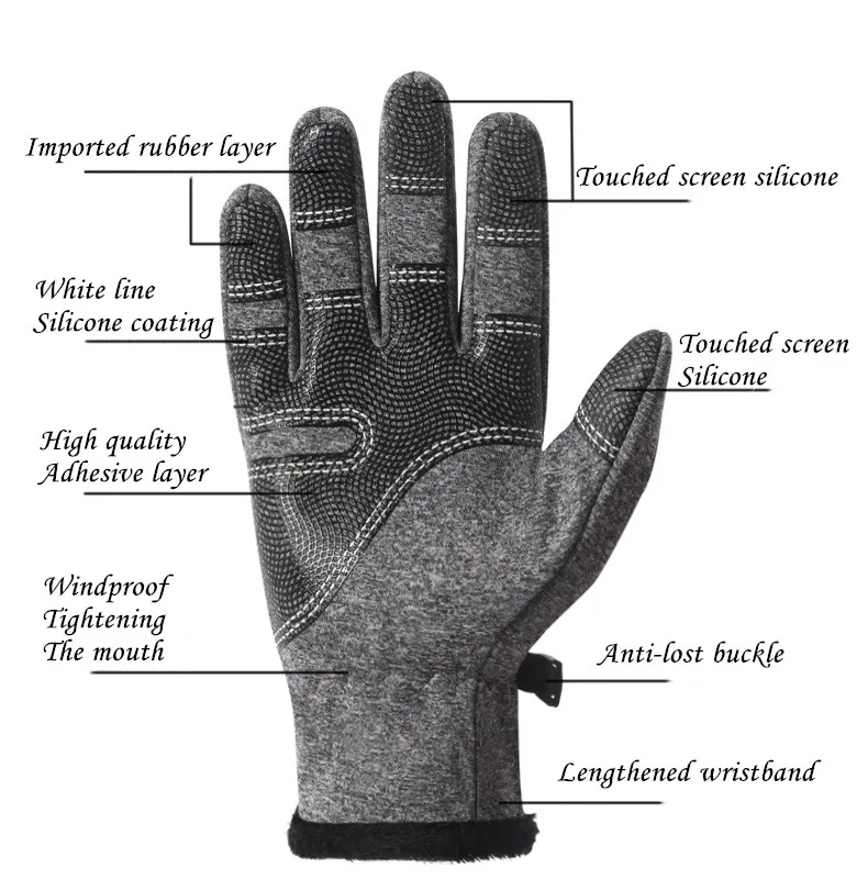 YGYEEG, зимние, Осенние, теплые, мужские, вязаные перчатки, гибкие, полный палец, сенсорный экран, перчатки, мужские, Утолщенные, шерсть, кашемир, одноцветные, перчатки