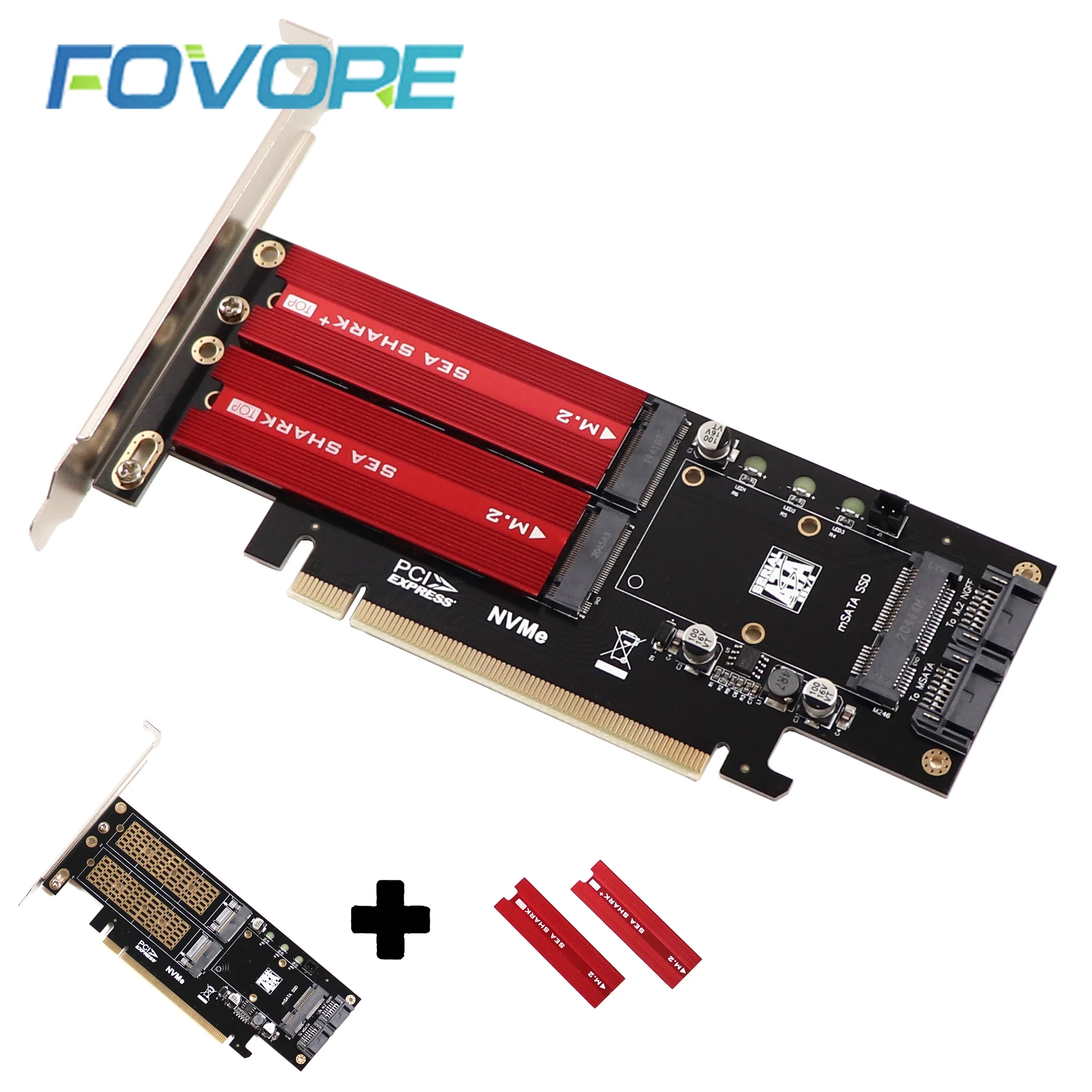 3 In 1 Ngff And Msata Ssd Adapter Card M.2 Nvme To Pcie 16x/m.2 Sata Ssd To Sata Iii/msata To Sata Converter+2 Sata Cable - Add Cards & Controller Panels - AliExpress