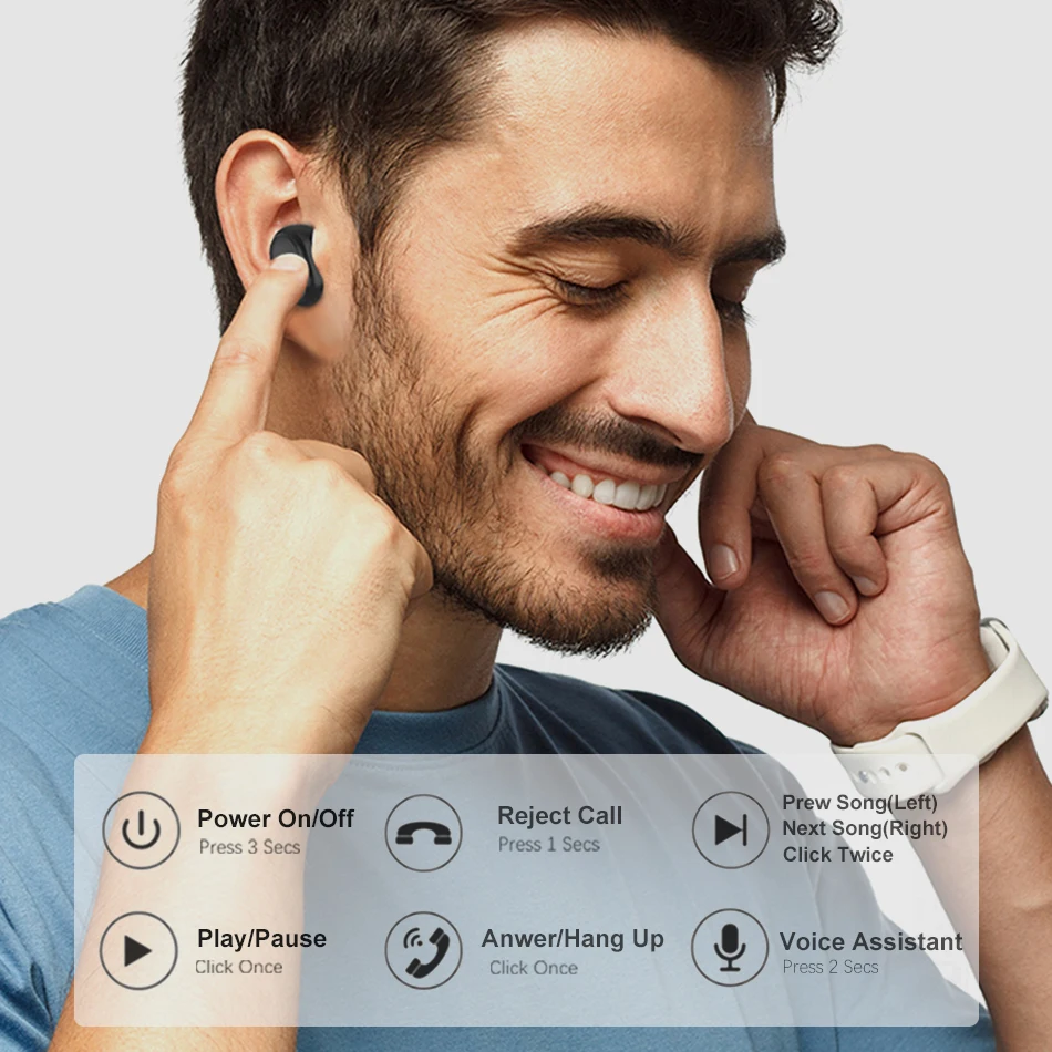 Наушники AUSDOM TW01 TWS беспроводные Bluetooth наушники 20 часов работы CVC8.0 шумоподавление