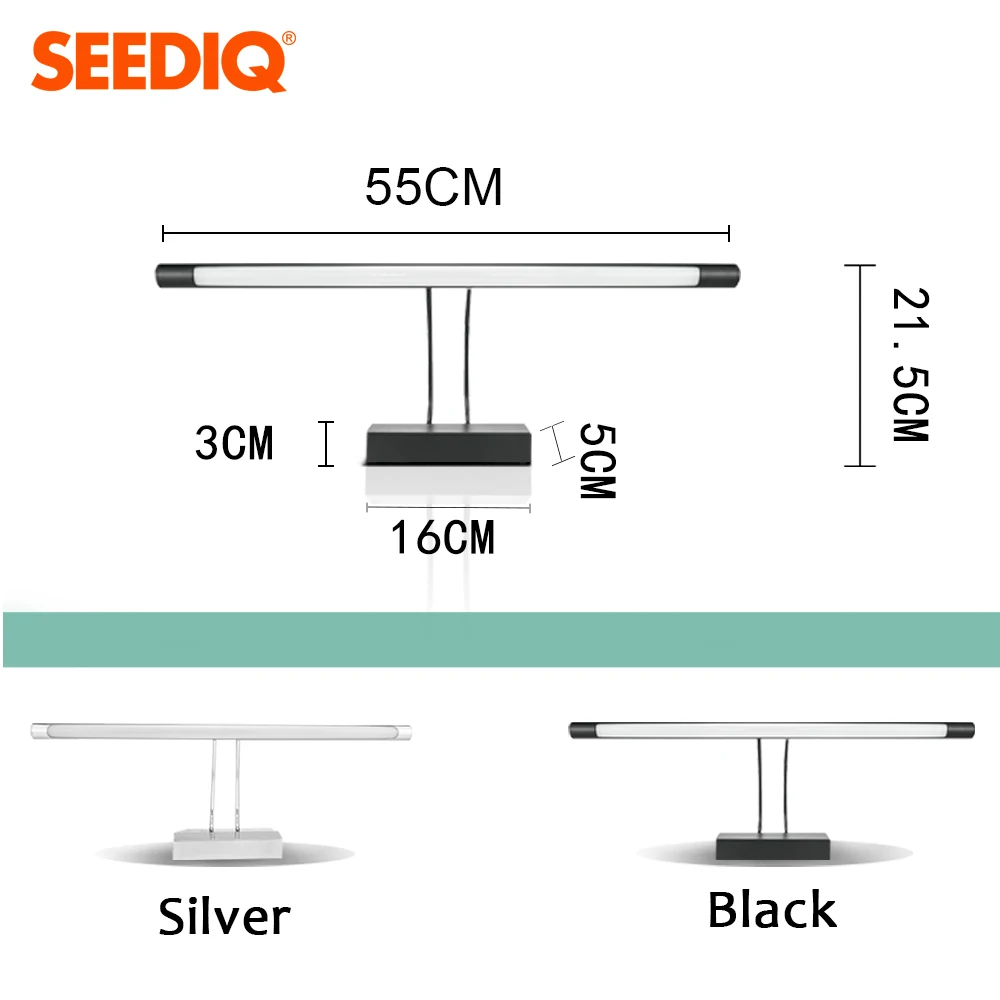 Настенный светильник, зеркало для ванной комнаты, водонепроницаемая лампа, 12 Вт, 55 см, переменный ток, 90-260 В, светодиодный туалетный светильник, светильники, настенная лампа, винтажная, черная, серебристая