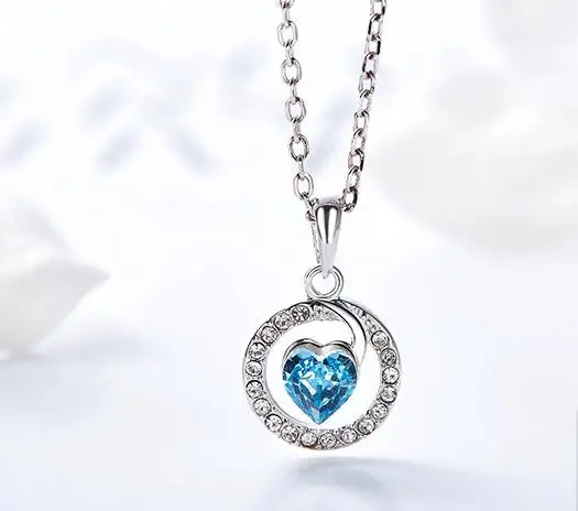 

YGU38 S925 Silver Sweet Strip Necklace with Zircon Lady's Necklace