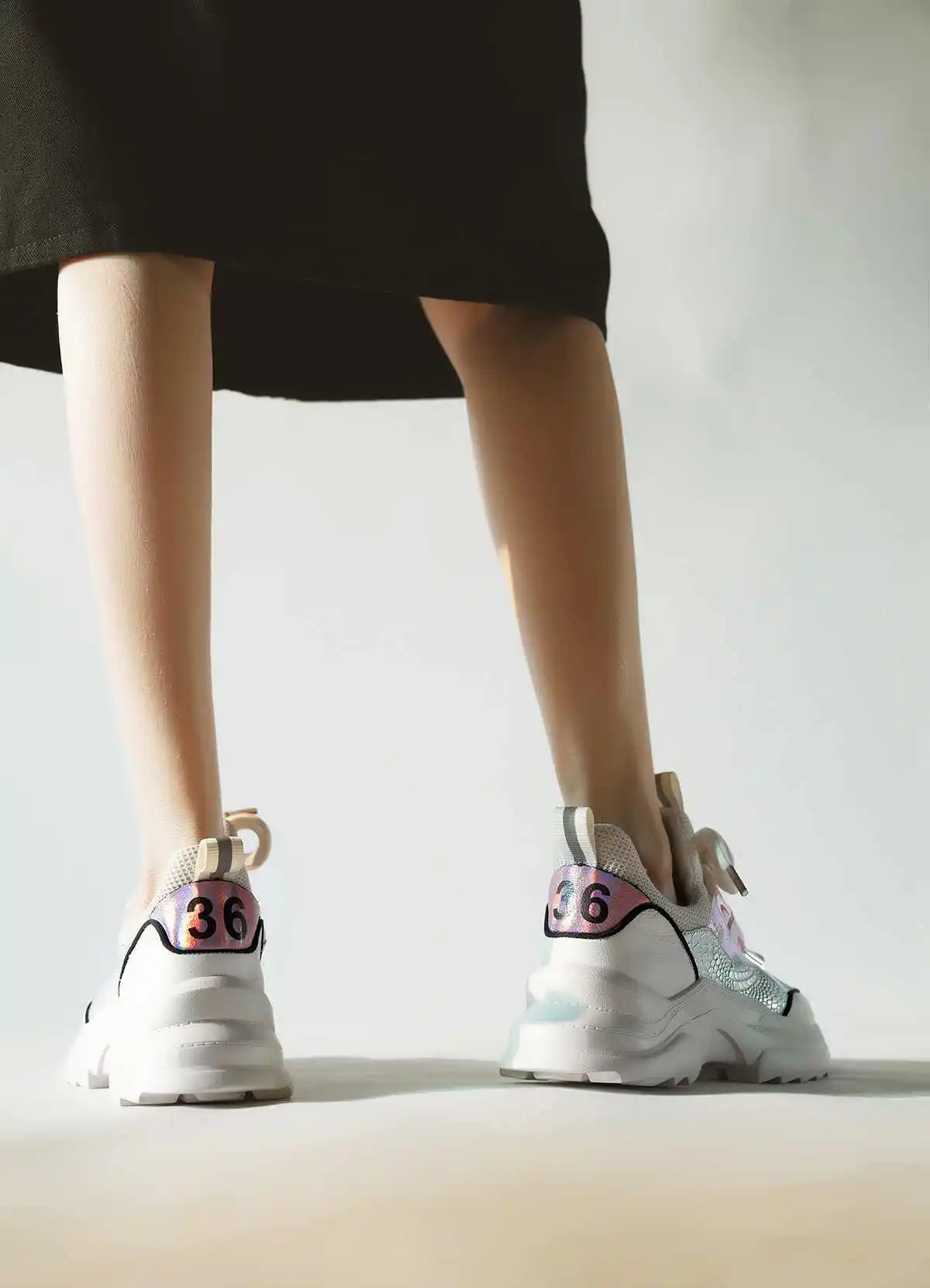 genuine leather round toe thick bottom lace up fashion young white sneaker mixed colors brand vulcanized shoes L06