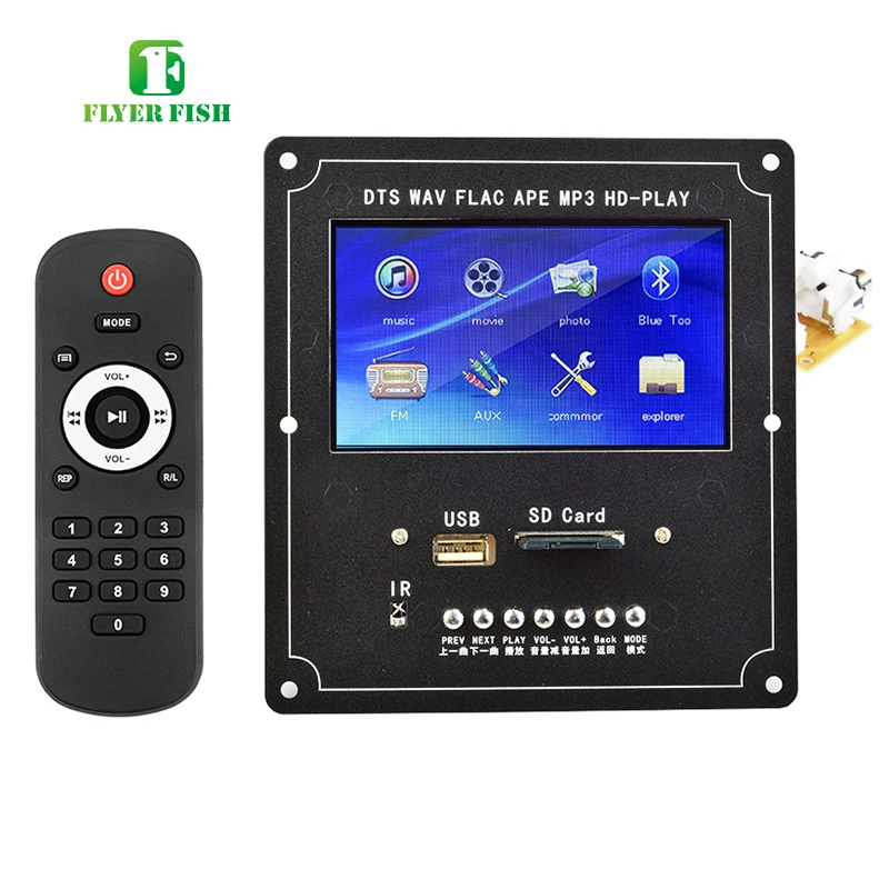 Bluetooth 4,2 4,3 дюймов lcd MP3 декодер плата аудио приемник HD видео плеер DTS FLAC WAV APE декодирование fm-радио сигнализация для автомобиля