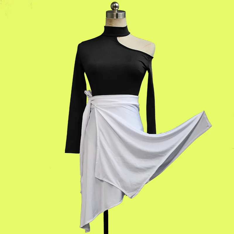 Adult Women Latin Long Sleeved T-shirt Dancewear Stage Competition Samba Dancing Practice Costume