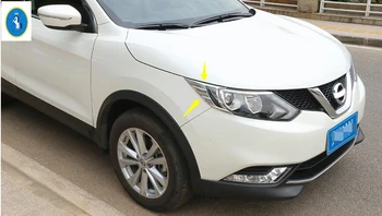 

Front Bumper Head Lights Headlight Lamps Eyelid Eyebrow Accessories Cover Trim Fit For Nissan Qashqai J11 2014 2015 2016 ABS