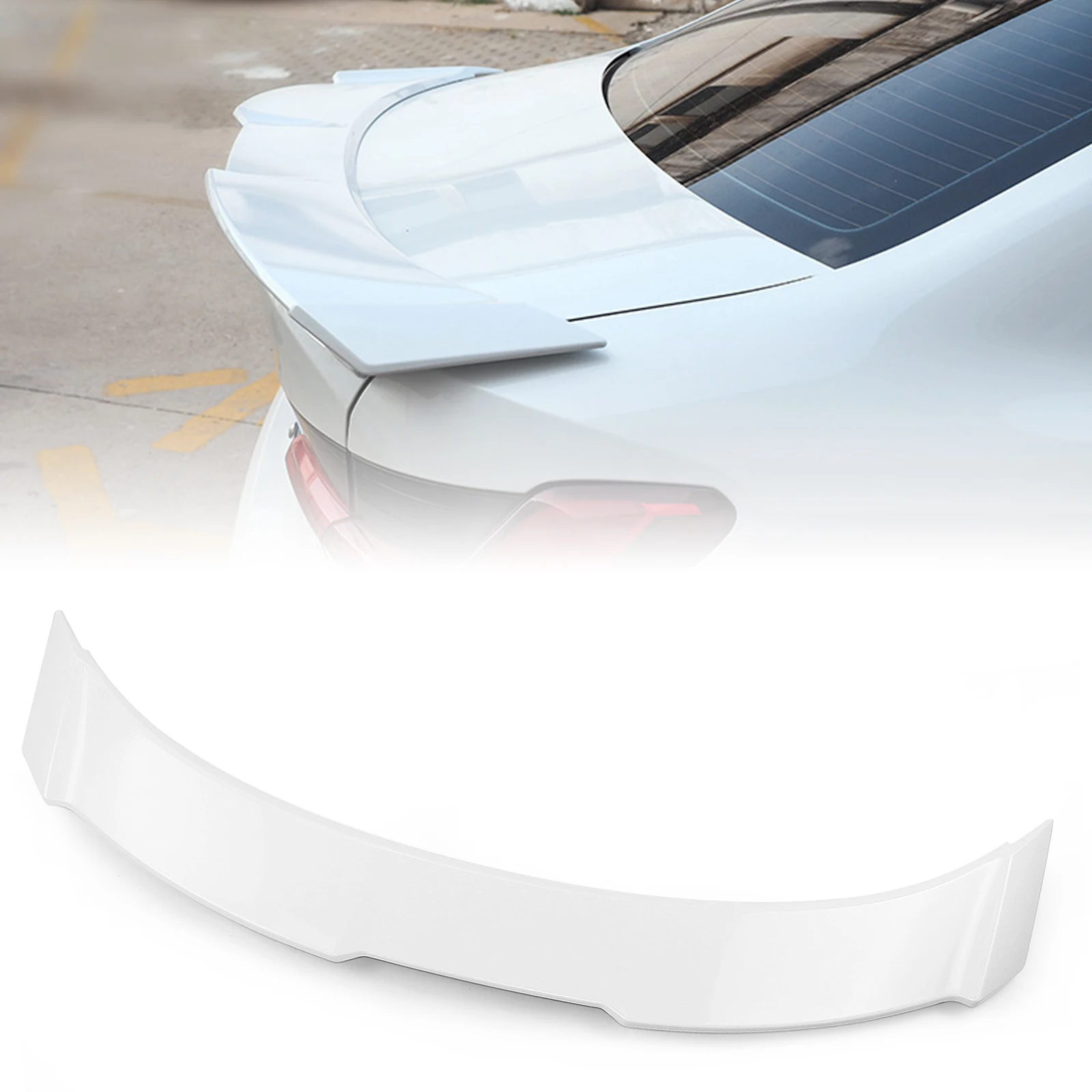 YOFER Rear Trunk Spoiler Wing For BMW 3 Series G20 2019 2021 White Car