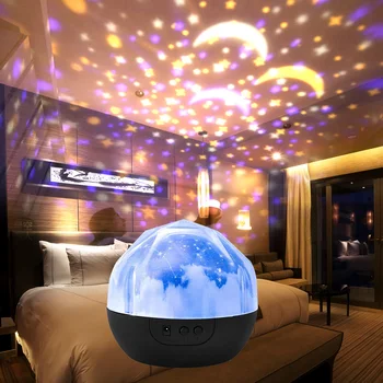 

Durable Colorful Rotating Night Light Multi-functional Practical Sky Star Battery/USB Lamp Led Projector for Child