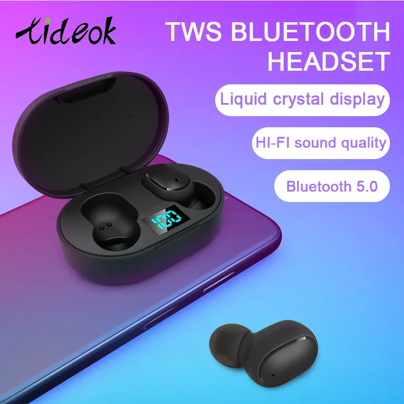 Новые настоящие беспроводные Bluetooth наушники TWS 5,0 Air Airdots 3D стерео наушники мини вкладыши двойной микрофон светодиодный дисплей с зарядным устройством