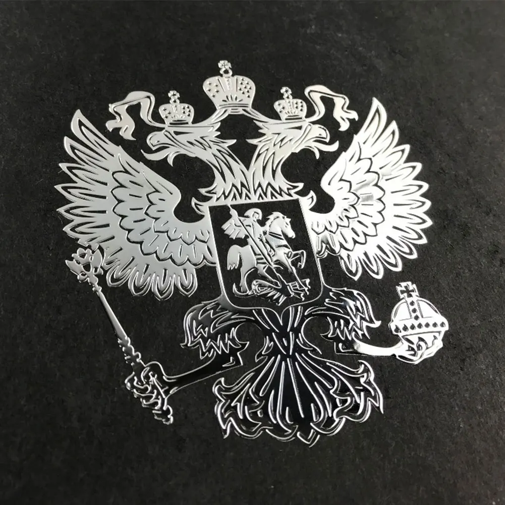 3D Автомобильная наклейка Gold Crests of Россия никелевая Металлическая наклейки для