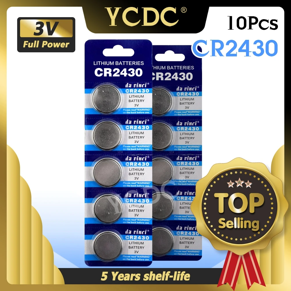 YCDC 10 шт. 3В DL2430 BR2430 ECR2430 CR2430 часы Кнопка монета литиевые Батарея батареи сваи
