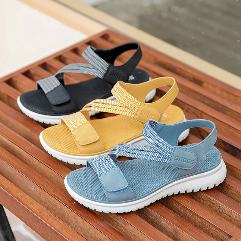 Women Sandals Beach Sandals Thick Sole Summer Shoes Casual Soft Plus Size 42
