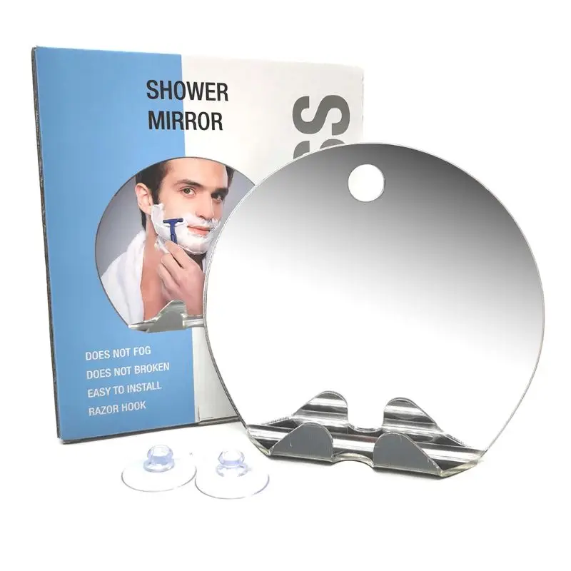 H7JC Portable Acrylic Anti Fog Shower Mirror Bathroom Fogless Fog Free