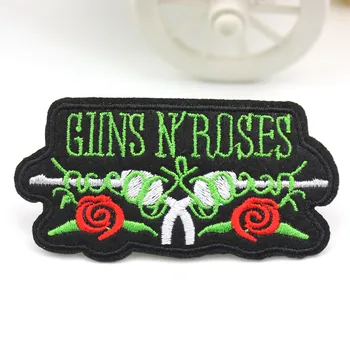 

Rock band Guns N Roses punk Music Iron On Clothes patch Embroidered Patches For Clothing DIY Badges Stickers Garment Wholesale