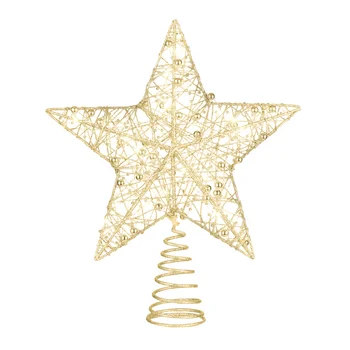

25 x 30cm Glitter LED Light Iron Christmas Treetop Star for Home Office Party