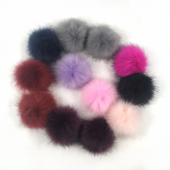 

12pcs/lot 12cm Handmade DIY Artificial Raccoon Ball False Hairball Hat Ball Pom Pom Wholesale Cap Faux Fox Fur PomPom TWF021