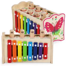 Музыкальная игрушка двойные функции животное тематическое деревянное фортепиано и заземление и рулон 8,9