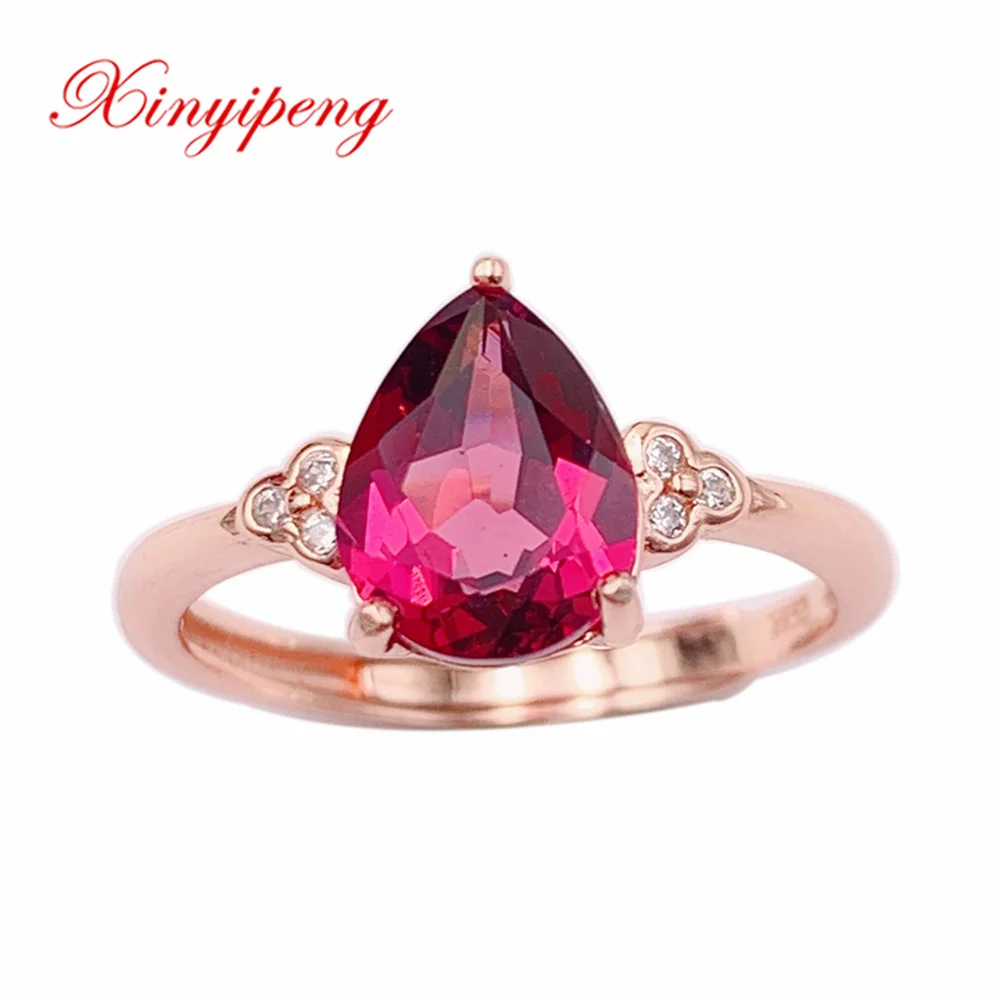 

Xin Yipeng Gem Jewelry Real S925 Sterling Silver Inlaid Natural Garnet Rings Fine Wedding Party Gifts For Women Free Shipping