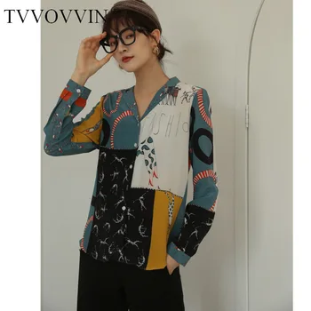 

Korea Satin Silk Blouse Ladies Shirt Long Sleeve Lapel V Neck Color Block Blouse Button Down Shirt For Women Fall 2020 Z032