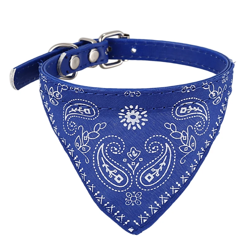 

New-Adjustable Pet Dog Collar Cat Neck Scarf Bandana Collars Blue