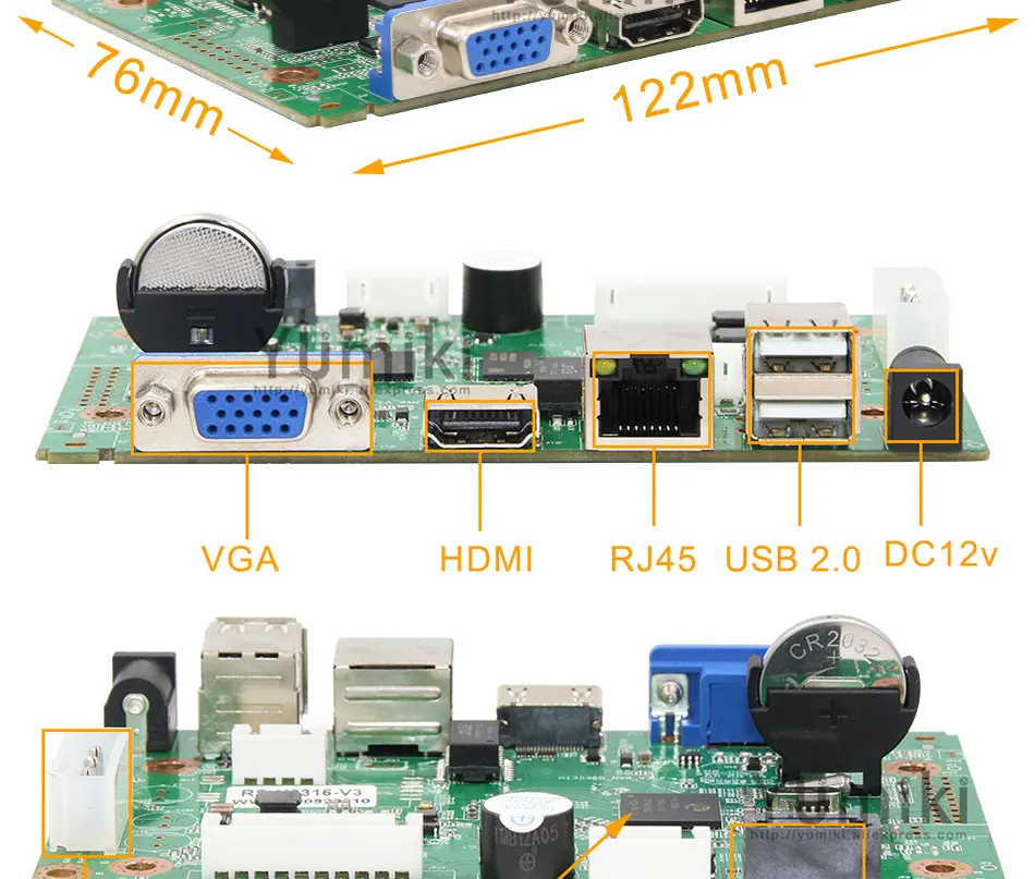 16CH* 5.0MP H.265/H.264 NVR сеть Vidoe рекордер DVR плата для ip-камеры с SATA линии ONVIF VMS P6Spro