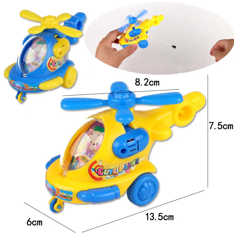 1 шт. классический мультяшный вертолет, детские развлечения, заводные игрушки, милые вращающиеся пропеллеры, игрушечные машинки