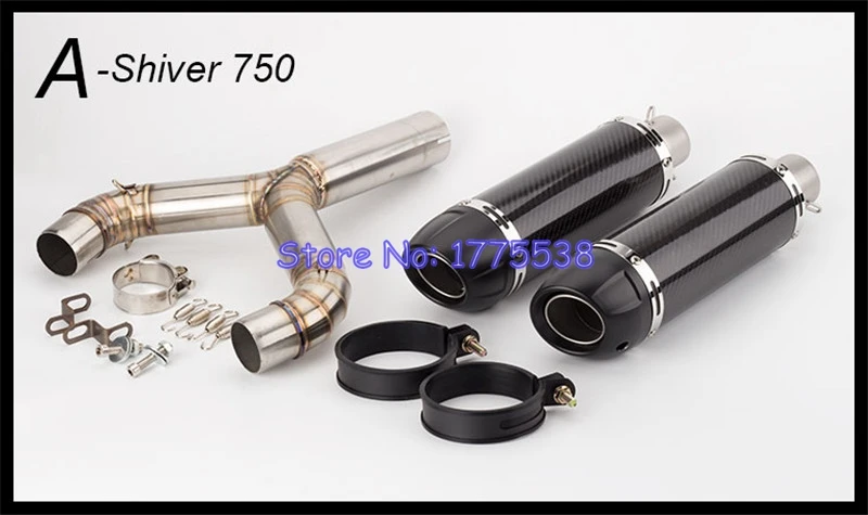 Motorcycle for Aprilia SHIVER 750 2008-2016 Exhaust System Dual Link Pipe Carbon Motorbike Muffler Escape for Aprilia Motorcycle - Image 2