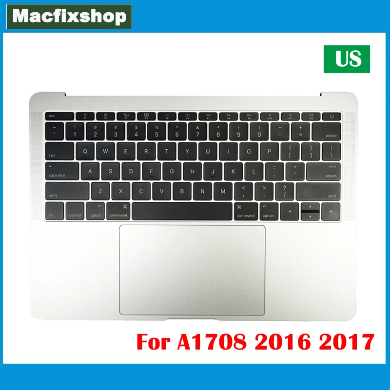 Poggiapolsi Originale A1708 Per Macbook Pro 13.3 "Retina A1708 Topcase Us Tastiera Retroilluminazione Trackpad Retroilluminato Touch Pad Grigio Argent