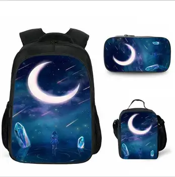 

2020 Galaxy 3D Print School Bag Set 3pcs/set for Teen Boys Girls Kids School Backpack Starry Sky Schoolbag Book Bags Satchel