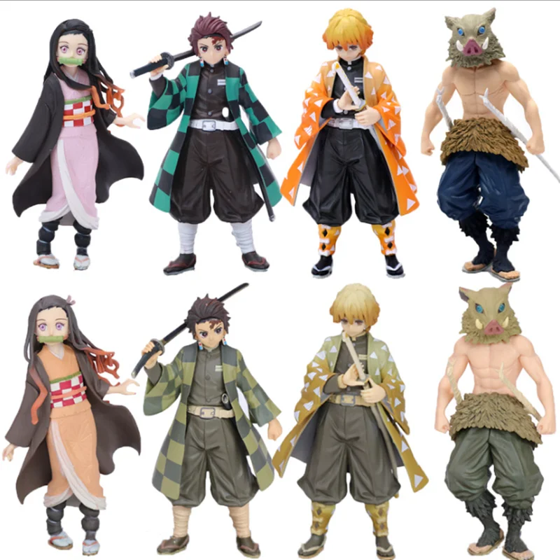 Demon Slayer Anime Figure Pvc Model Toy Tanjirou Nezuko Inosuke Zenitsu 150mm Kimetsu No Yaiba Action Figures Figurine Toys Action Figures Aliexpress