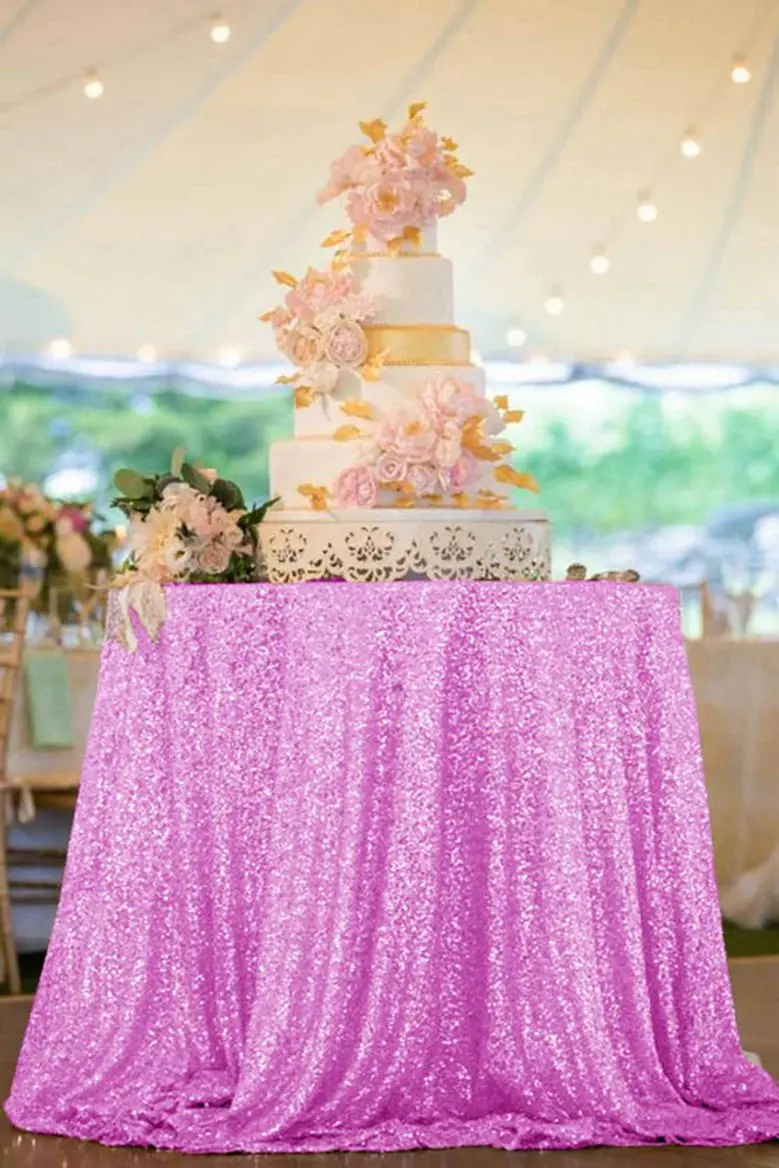  Sequin Tablecloth 48Inch Light Purple Round Sparkle TablcleothsGlitter Table ClothSequin Wedding Ta