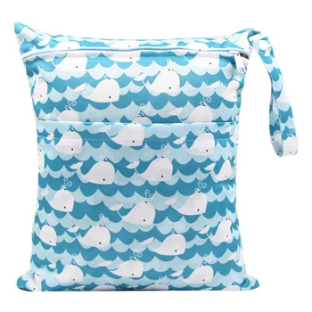 

Diaper Bag Double Zipper Printed Waterproof Diaper Bag Reusable Diaper Cover Wet Bag