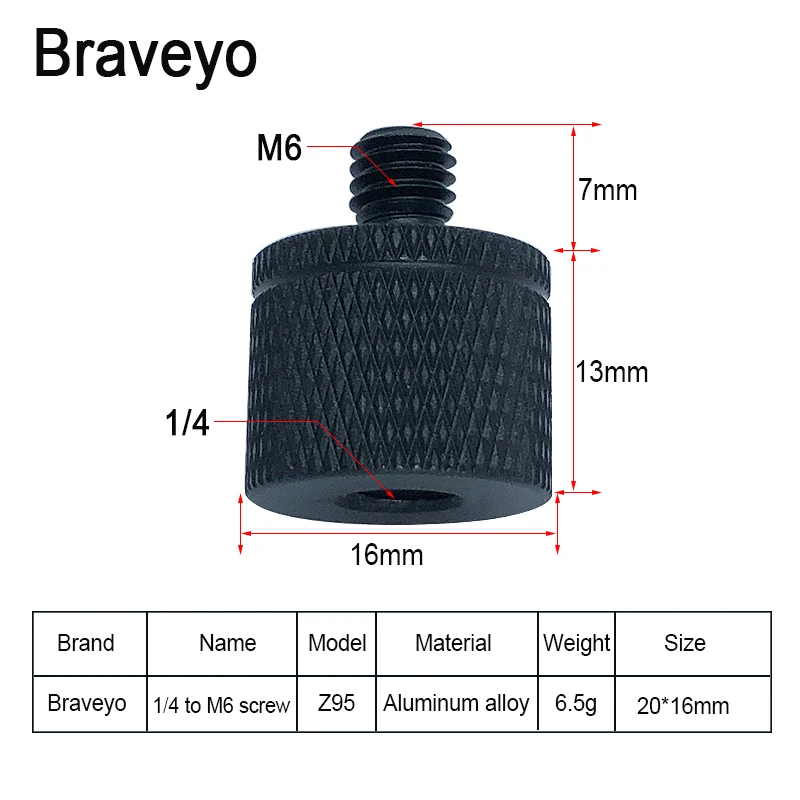 Camera Screw Mount 1/4 to M4 M5 M6 M8 M10 for Dslr Camera