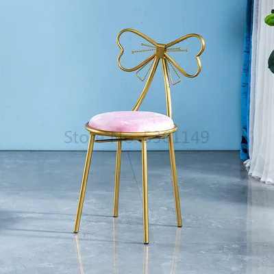 Скандинавский красный стул Ins макияж стул спальня стул простой обеденной стул для девочек милый ноготь комод стул - Цвет: 13