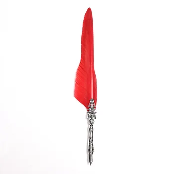 

2020 stainless steel dipped fountain pen European style retro feather pen set student teacher's day gift