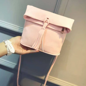 

Fringe Tassel Small Bags for Women PU Shoulder Messenger Bag New Mini Tassel Crossbody Bags Solid
