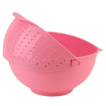 

3 in 1 Super practical Creative Plastic wash rice Colander Strainer Sieve bright kitchen plastic drain vegatable basket