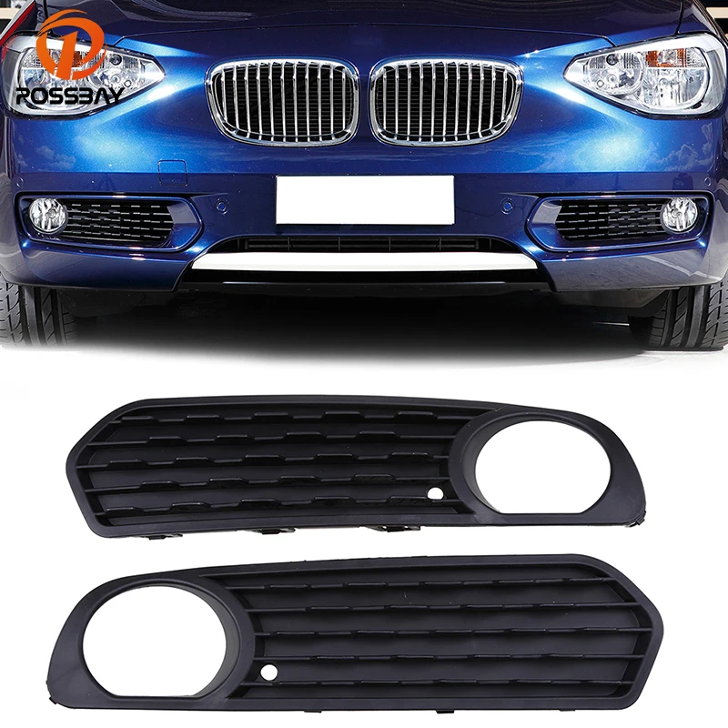 POSSBAY Front Bumper Fog Light Grill Foglamp Grille Cover for BMW 1