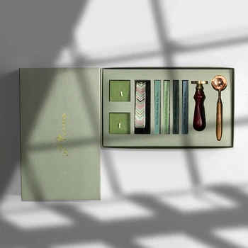 

ins European retro fire paint seal wax seal set inlaid invitation seal hand account fire paint wax decoration