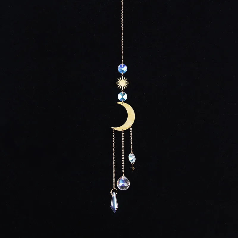 Sun Catchers Ornament K9 Color Crystal Wind Chimes Window Sill Outdoor Decor Car Ornament Christmas Home Decoration