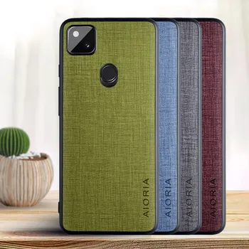 Funda impermeable con patrón cruzado para Google Pixel 4 XL 4A, TPU + PU 2 en 1 Material