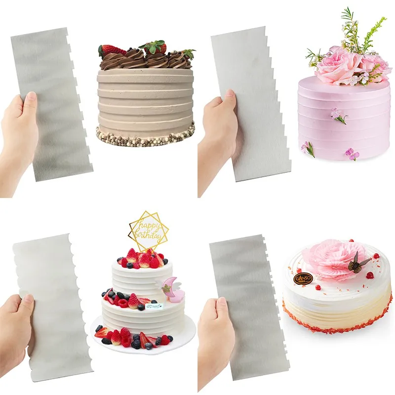 

Stainless Steel Spatula Cream Scraper Comb Spatula Baking And Pasting Cake Tools Practical Cake Decoration Tools Kitchenwa