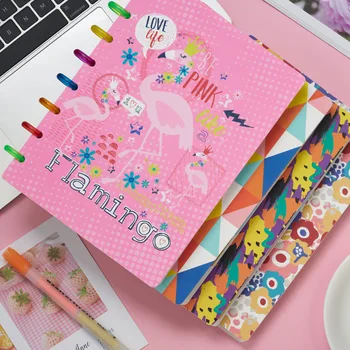 

INS Fashion Pink Queen Flamingo Floral Spiral Diary A5 Notebook All Colorful Pages Notebook 80 Sheets Girl Stationery Gift