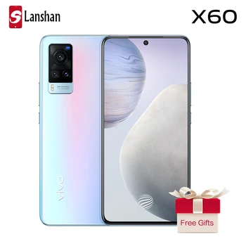 Перейти на Алиэкспресс и купить Оригинальные новые vivo X60 5G смартфон NFC Samsung Exynos 1080 6,56 дюймов AMOLED 120 Гц Коэффициент перепрошить 48.0MP камерой на задней стороне корпуса мобильног...